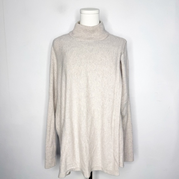 Pure Cashmere Women’s Mock Neck Wrap Sweater Size 12 - Picture 1 of 6